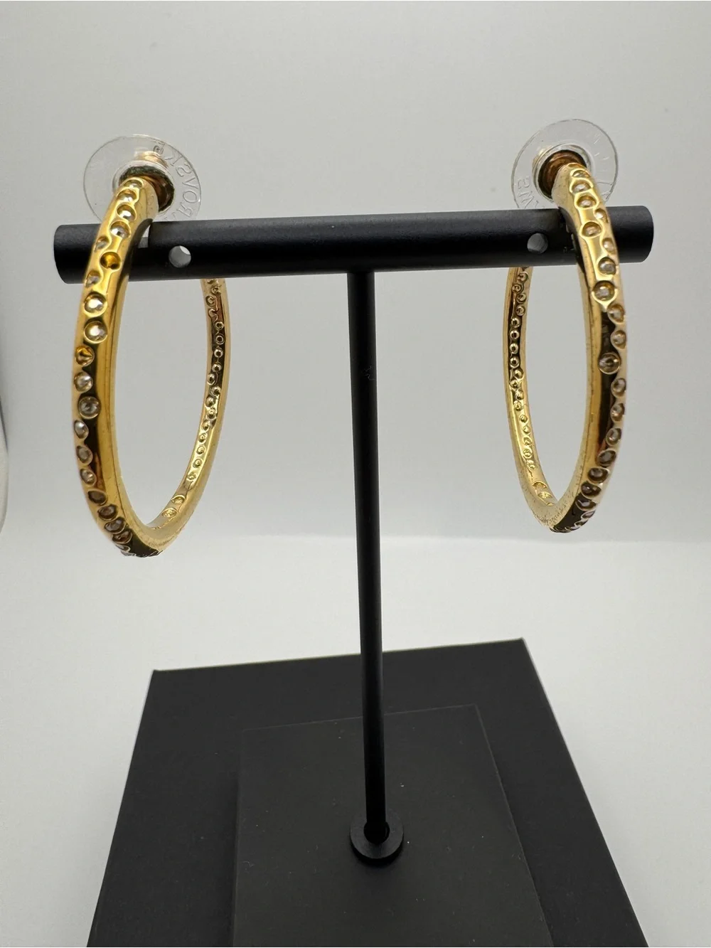 Swarovski Gold-Toned Crystal Hoop Earrings